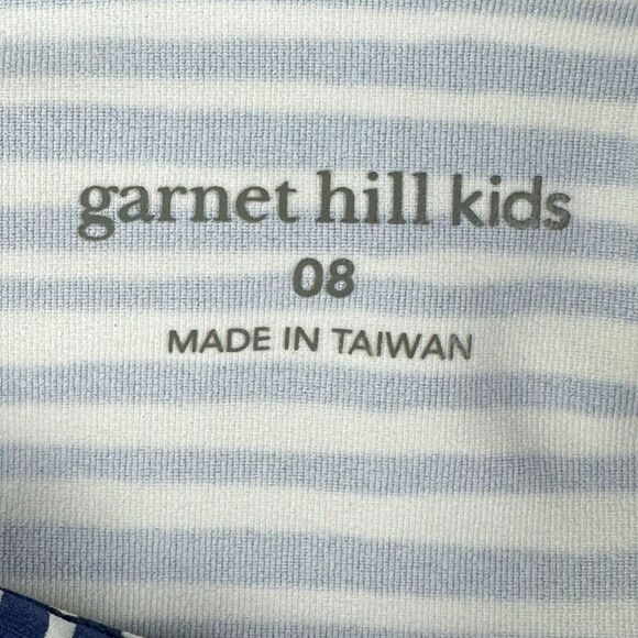 Garnet Hill Swim Shirt Top Kids Size 8 Blue Striped Rash Guard Long Sleeve Beach - Picture 11 of 14